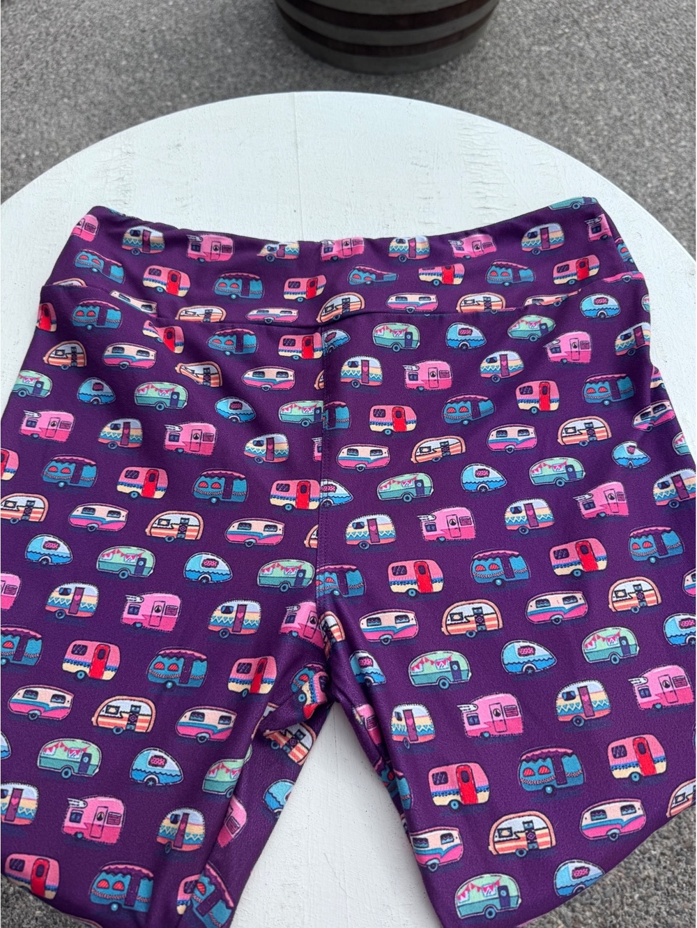 Charlie’s Project TC Leggings Womens 14-22 Purple Retro Camper RV Print Stretch
